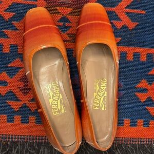 Vintage Salvatore Ferragamo orange heels
